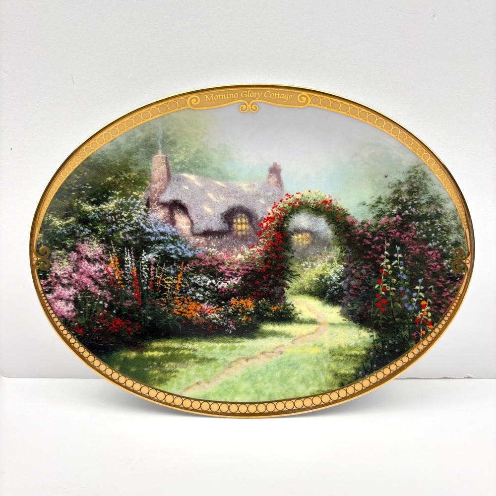 Thomas Kinkade Morning Glory Cottage Plate Scenes of Serenity Collector Vintage